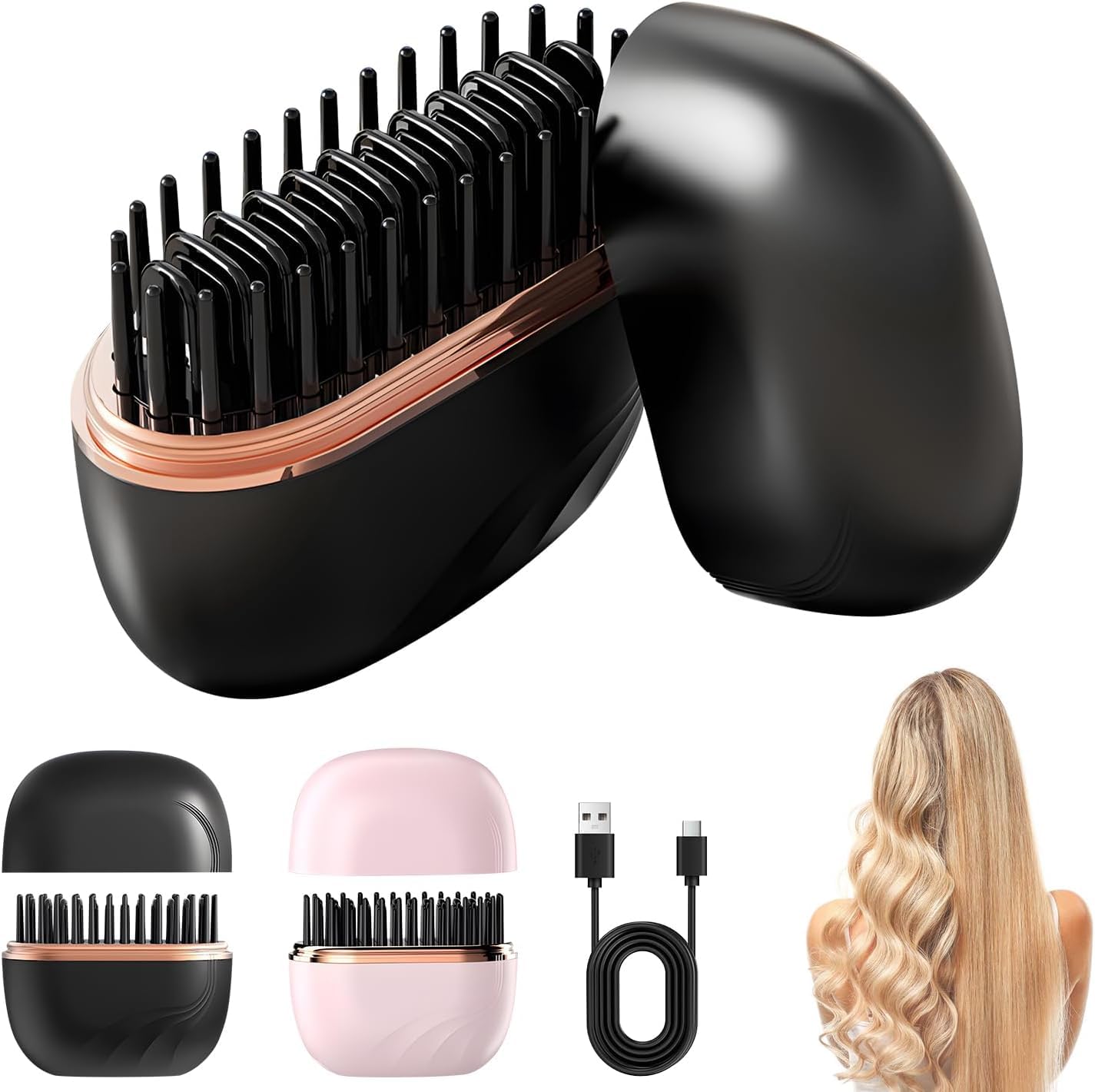 Portable Cordless Hair Straightener Brush