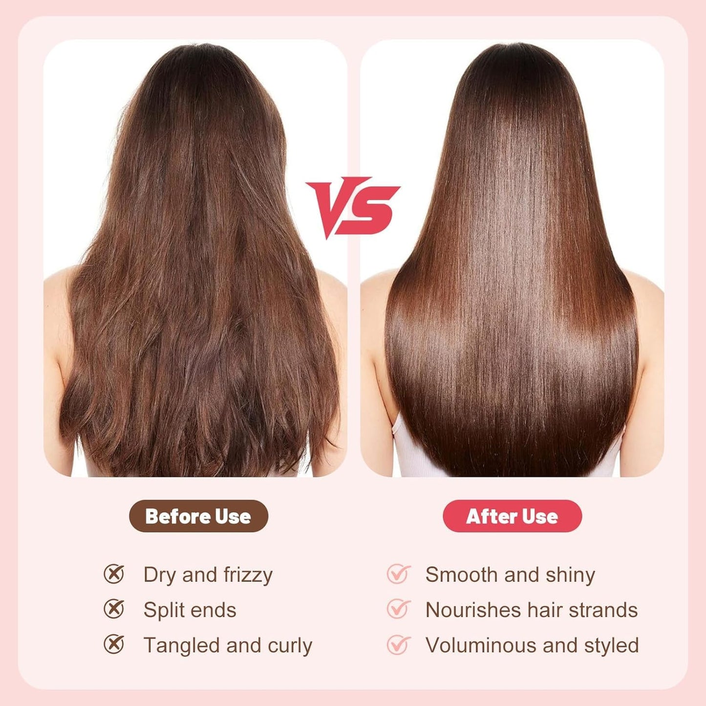 Portable Cordless Hair Straightener Brush